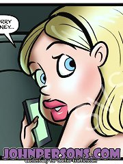 Blonde cartoon slut swallows cock in dirty fucking holes